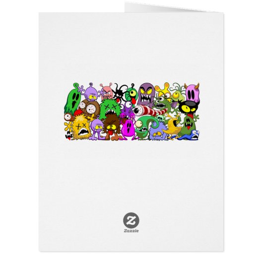 Monsters Cute Characters Halloween Pattern  (Back)