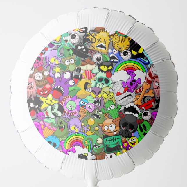 Monsters Cute Characters Halloween Pattern  Balloon (Front)
