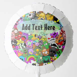 Monsters Cute Characters Halloween Pattern Balloon