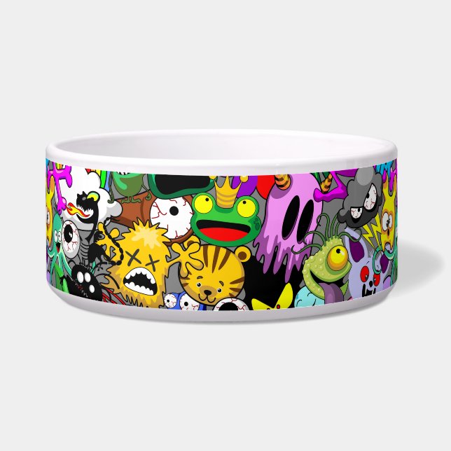 Monsters Cute Characters Halloween Pattern  Bowl (Front)