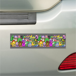 Monsters Cute Characters Halloween Pattern Car Magnet