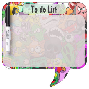 Monsters Cute Characters Halloween Pattern Dry Erase Board