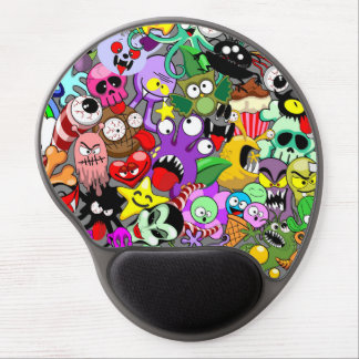 Monsters Cute Characters Halloween Pattern Gel Mouse Pad