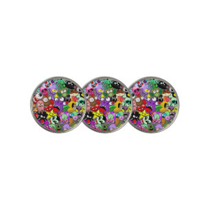 Monsters Cute Characters Halloween Pattern Golf Ball Marker