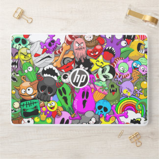 Monsters Cute Characters Halloween Pattern HP Laptop Skin