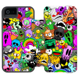 Monsters Cute Characters Halloween Pattern  iPhone SE/5/5s Wallet Case