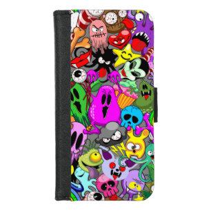 Monsters Cute Characters Halloween Pattern  iPhone 8/7 Wallet Case