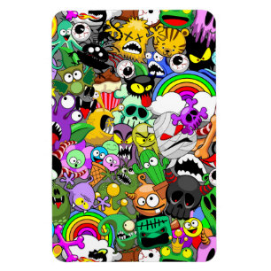 Monsters Cute Characters Halloween Pattern  Magnet