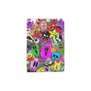 Monsters Cute Characters Halloween Pattern Passport Holder