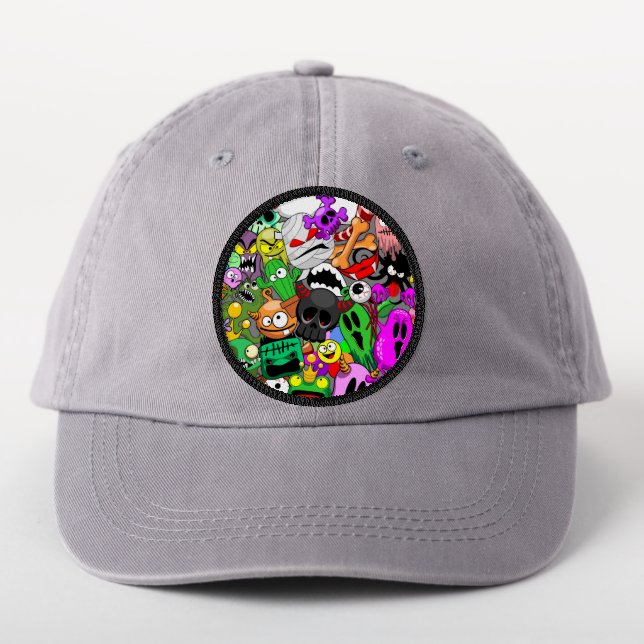 Monsters Cute Characters Halloween Pattern  Patch (On Headwear)