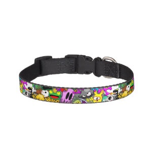 Monsters Cute Characters Halloween Pattern  Pet Collar