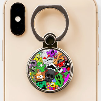 Monsters Cute Characters Halloween Pattern Phone Ring Stand