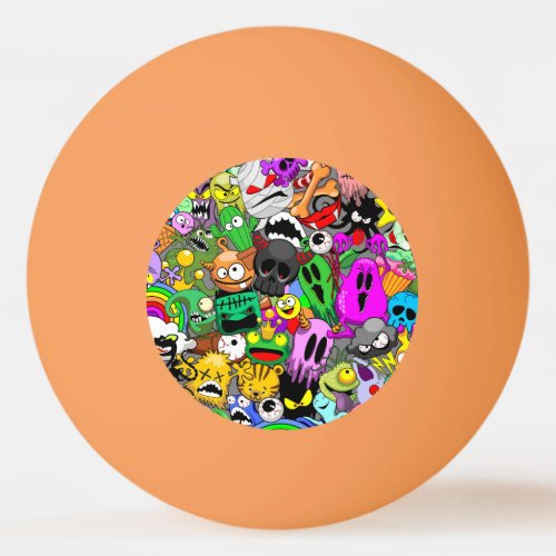 Monsters Cute Characters Halloween Pattern  Ping Pong Ball