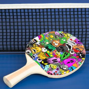 Monsters Cute Characters Halloween Pattern  Ping Pong Paddle