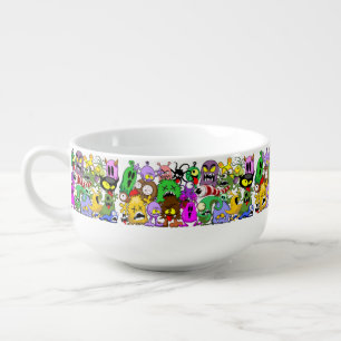 Monsters Cute Characters Halloween Pattern  Soup Mug