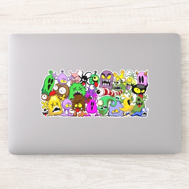 Monsters Cute Characters Halloween Pattern  Sticker (Computer)