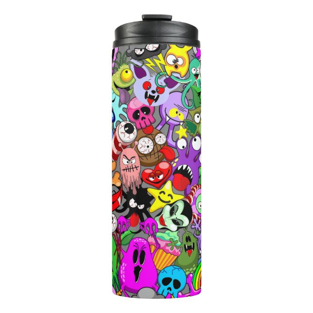 Monsters Cute Characters Halloween Pattern  Thermal Tumbler (Front)