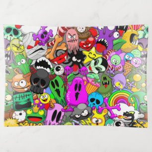 Monsters Cute Characters Halloween Pattern Trinket Tray