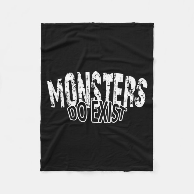 Monsters Exist Workout Retro Iron Illustration Fleece Blanket (Front)