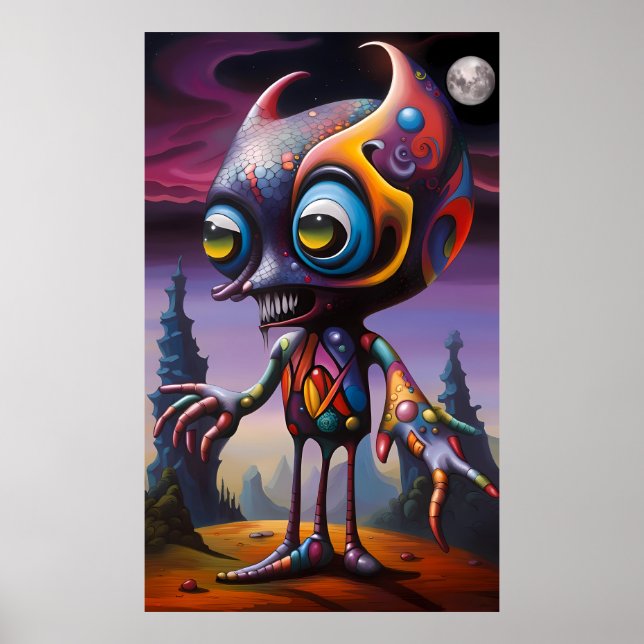 Monster's First Holiday - Ken Gage Surreal Art Poster (Front)
