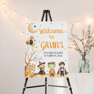 Monsters Halloween Costume Birthday Welcome Sign