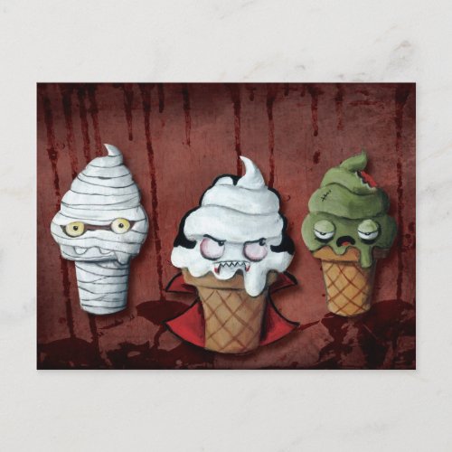 Monsters Halloween Team Postcard