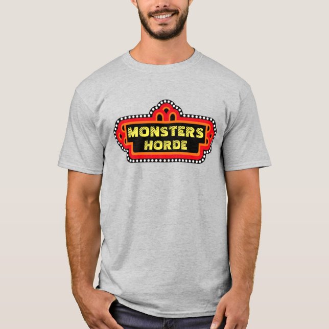 Monsters Horde Retro Pizza Place T-Shirt (Front)