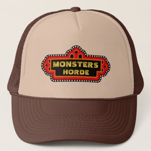 Monsters Horde Retro Pizza Place Trucker Hat