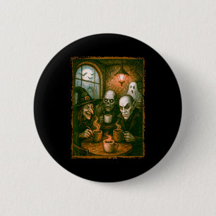 Monsters In Coffee Shop Coffee Lovers Barista Hall Button