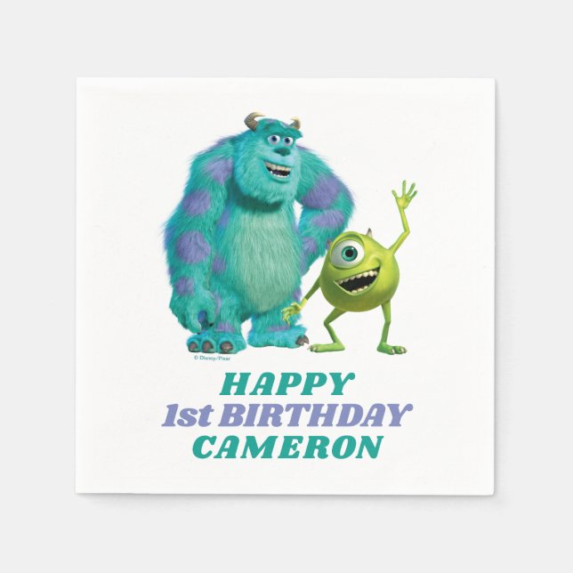 Monsters Inc. 1st Birthday Napkins (Front)