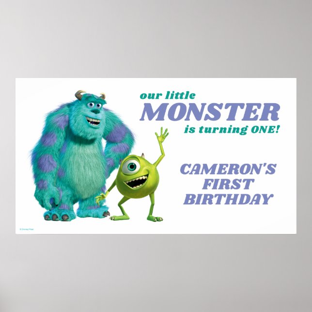Monsters Inc. 1st Birthday Poster (Front)