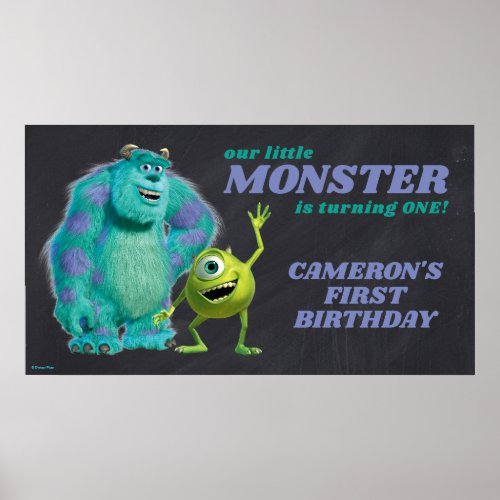 Monsters Inc 1st Birthday Poster