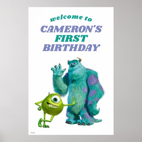 Monsters Inc 1st Birthday Poster