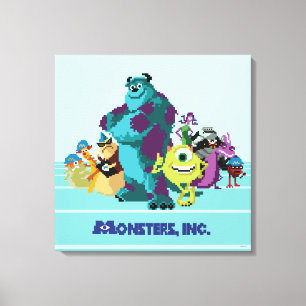 Monsters Inc 8Bit Mike, Sully, and the Gang Canvas Print