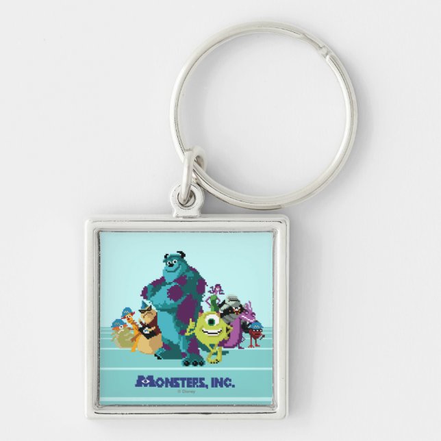 Monsters Inc 8Bit Mike, Sully, and the Gang Keychain (Front)