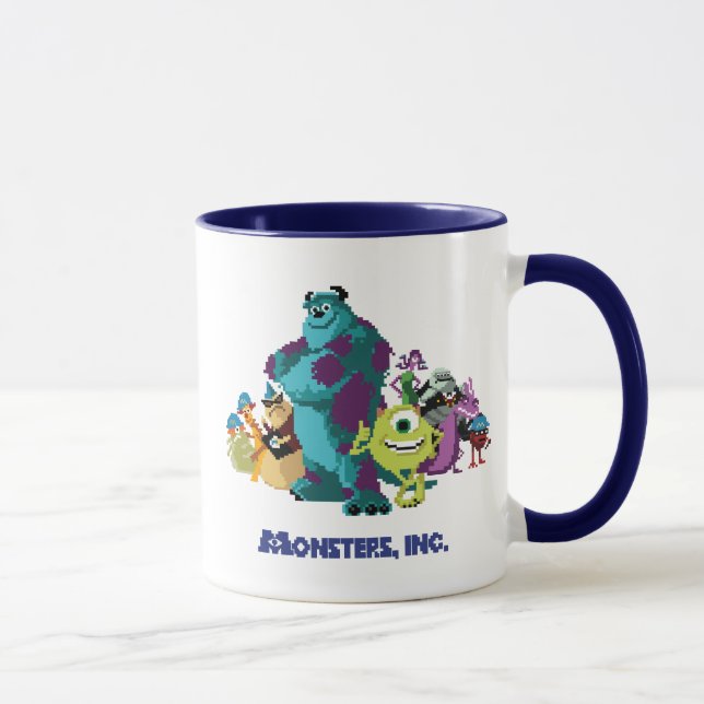 Monsters Inc 8Bit Mike, Sully, and the Gang Mug (Right)