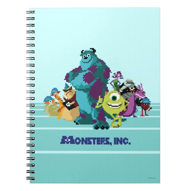 Monsters Inc 8Bit Mike, Sully, and the Gang Notebook (Front)