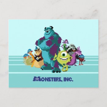 Monsters Inc 8bit Mike  Sully  And The Gang Postcard by disneypixarmonsters at Zazzle