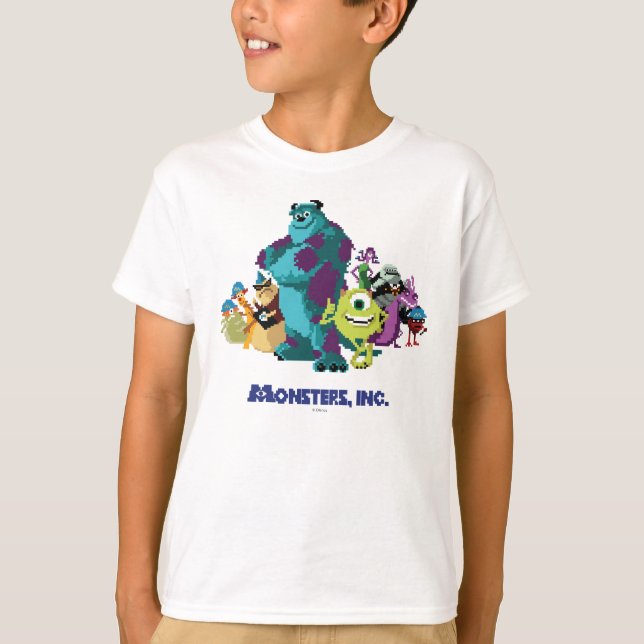 Monsters Inc 8Bit Mike, Sully, and the Gang T-Shirt (Front)