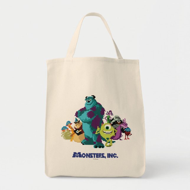 Monsters Inc 8Bit Mike, Sully, and the Gang Tote Bag (Front)