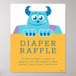 Monsters Inc. Baby Shower Diaper Raffle Sign at Zazzle
