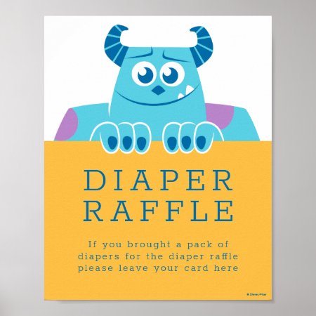 Monsters Inc. Baby Shower Diaper Raffle Sign
