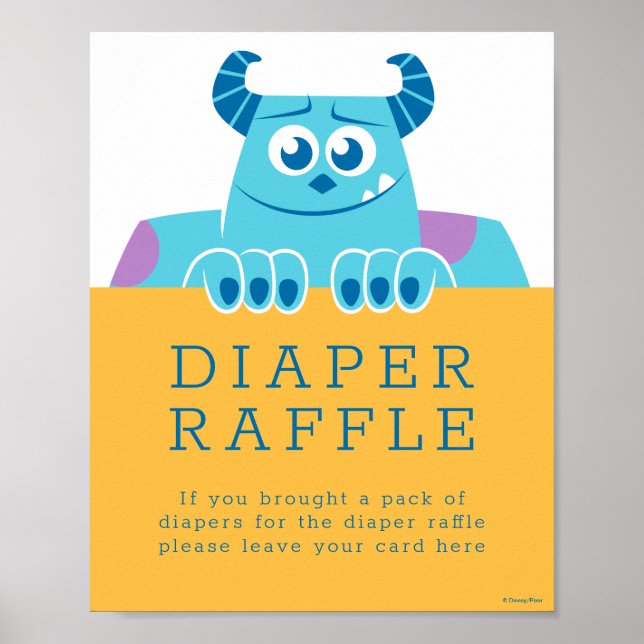 Monsters Inc. Baby Shower Diaper Raffle Sign (Front)