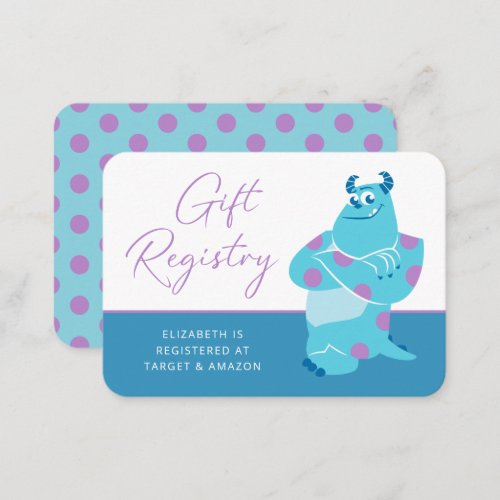 Monsters Inc Baby Shower  Gift Registry Place Card