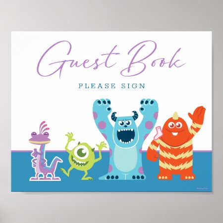 Monsters Inc. Baby Shower Guest Book Sign