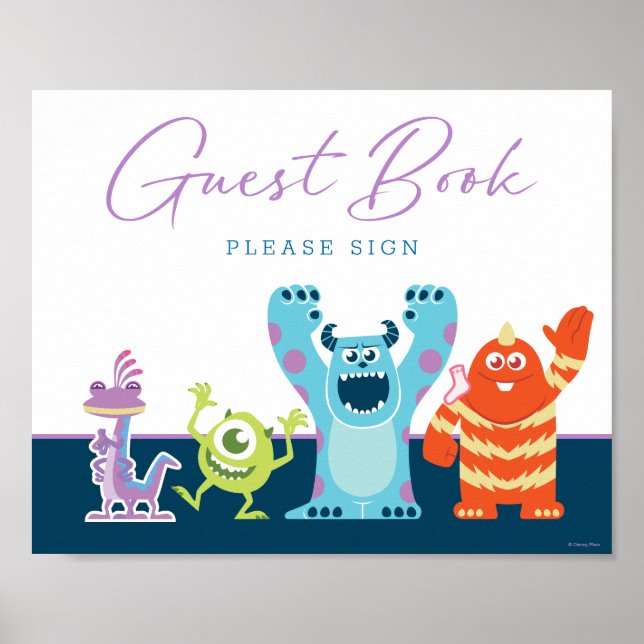 Monsters Inc. Baby Shower Guest Book Sign (Front)