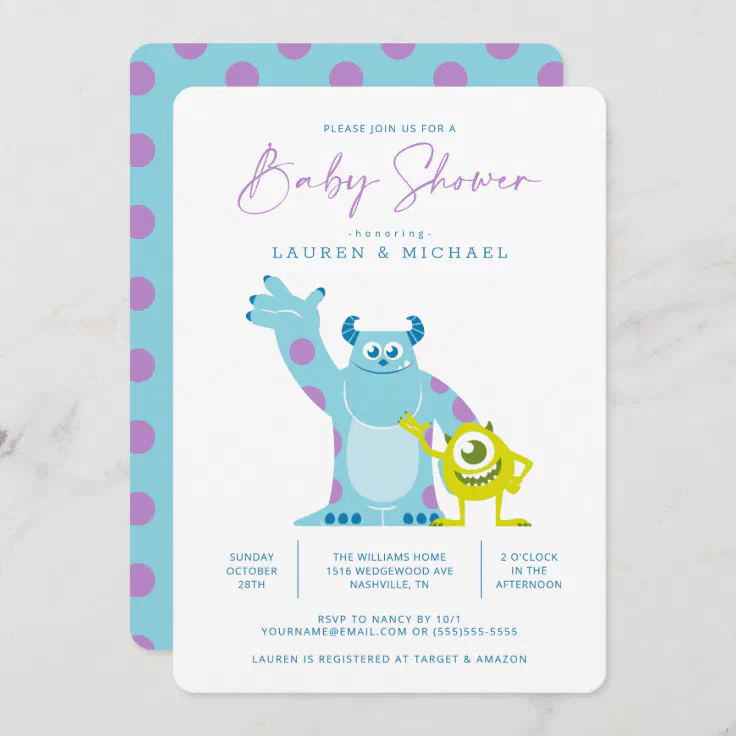 monsters baby shower invitations