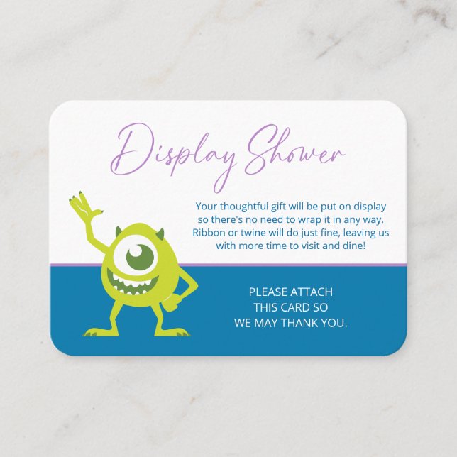 Monsters Inc. Baby Shower | No Wrap Place Card (Front)