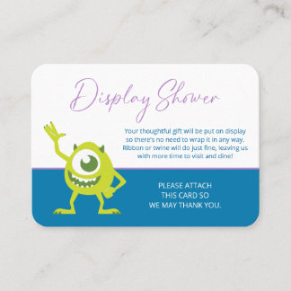 Monsters Inc. Baby Shower | No Wrap Place Card