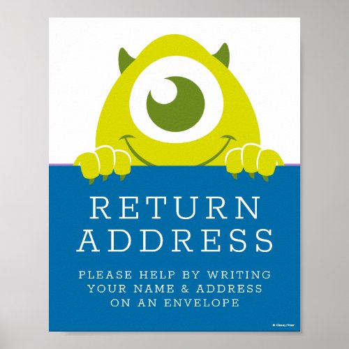 Monsters Inc Baby Shower Return Address Envelope Poster